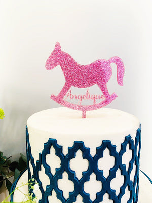 Rocking Horse Cake Topper - Aston Blue
