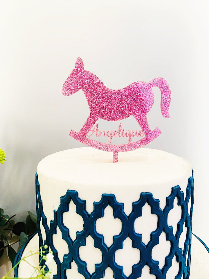 Rocking Horse Cake Topper - Aston Blue