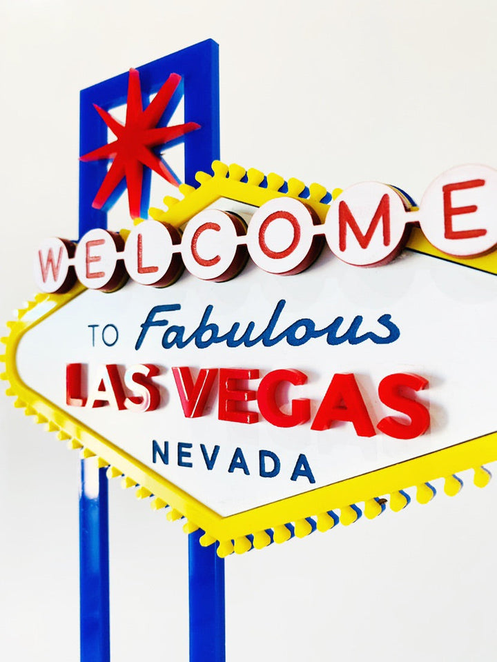 Las Vegas Sign Cake Topper - Aston Blue