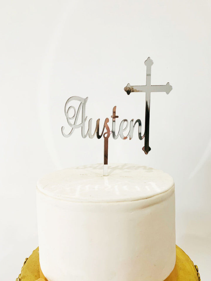 Christening Cake Topper - Aston Blue