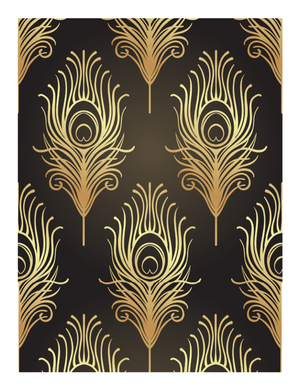 Gold Feather Edible Icing Image