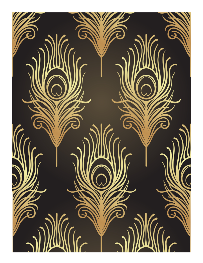Gold Feather Edible Icing Image