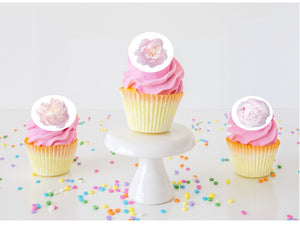 Peony Edible Cupcake Images