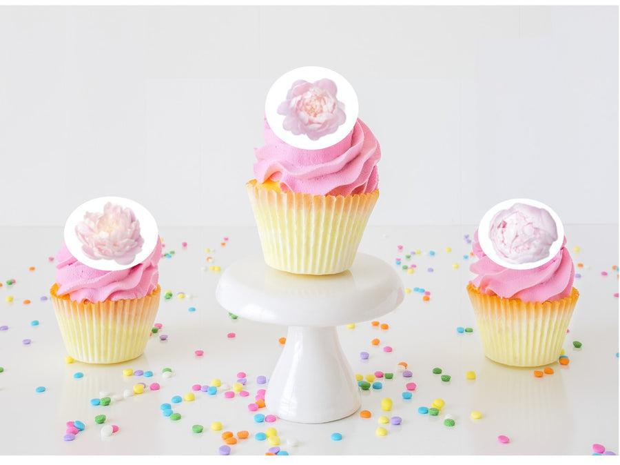 Peony Edible Cupcake Images
