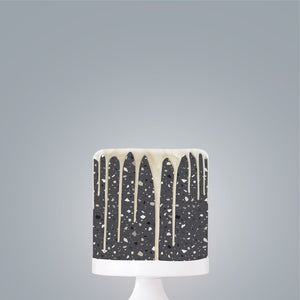 Terrazzo- Dark Grey Edible Icing Image