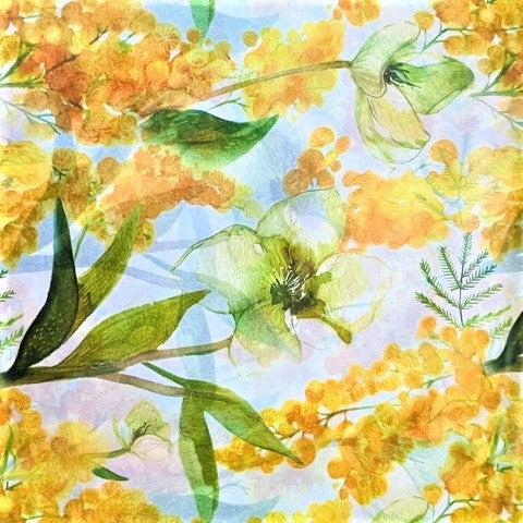 Wattle Floral Tissue Paper Sheets