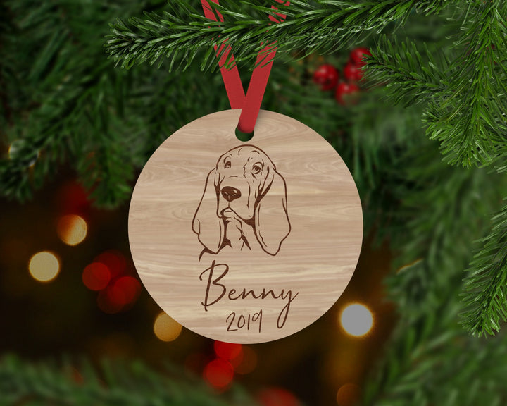 Basset Hound Dog Ornament - Aston Blue