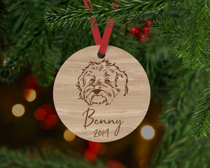 Bichon Dog Ornament - Aston Blue