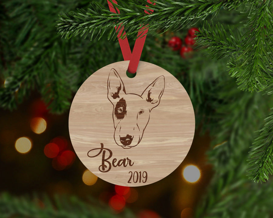 Bull Terrier Dog Ornament - Aston Blue