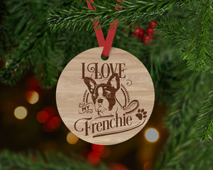 Frenchie Dog Ornament - Aston Blue