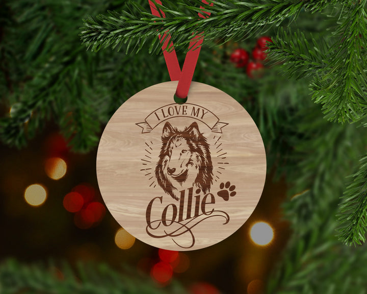 Collie Dog Ornament - Aston Blue
