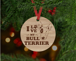 Bull Terrier Dog Ornament - Aston Blue