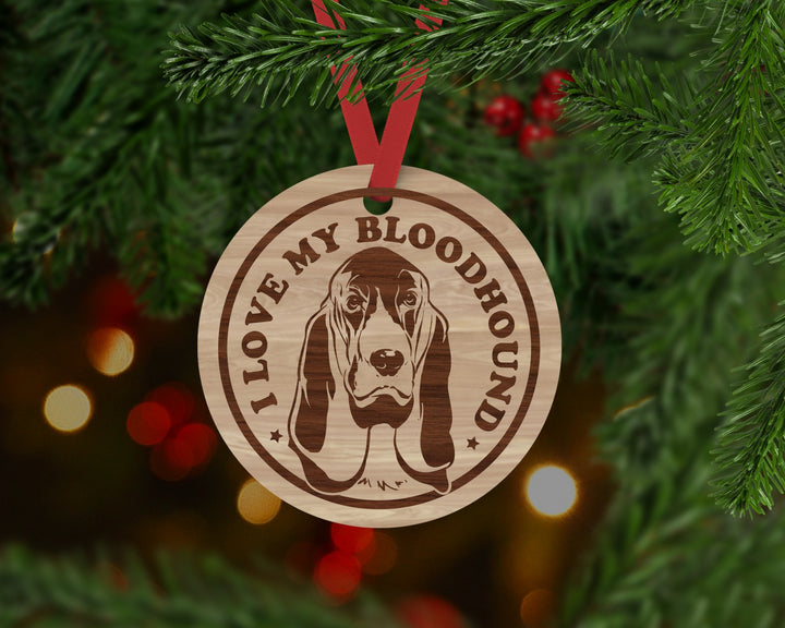 Bloodhound Dog Ornament - Aston Blue