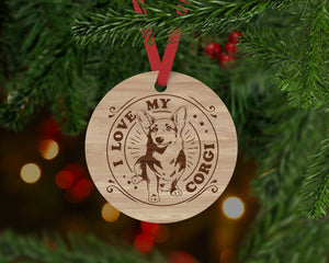 Corkie Dog Ornament - Aston Blue
