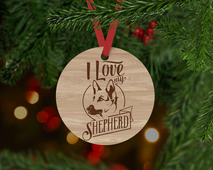 German Shepherd Dog Ornament - Aston Blue