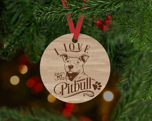 Pitbull Dog Ornament - Aston Blue
