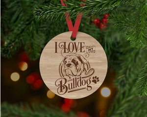 Bulldog Dog Ornament - Aston Blue