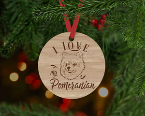 Pomeranian Dog Ornament - Aston Blue