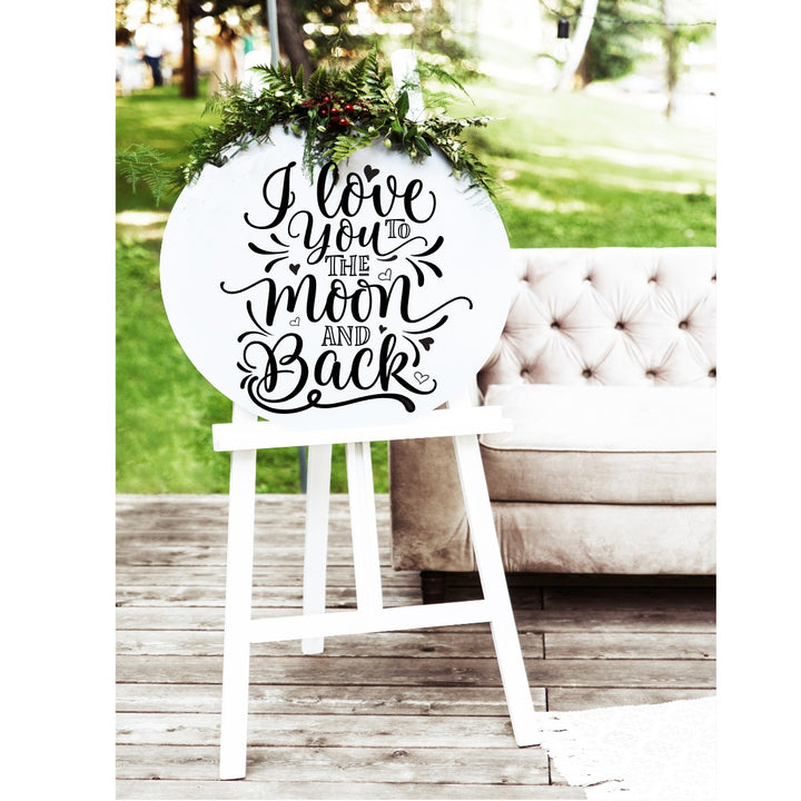 I Love You To The Moon and Back Sign - Aston Blue