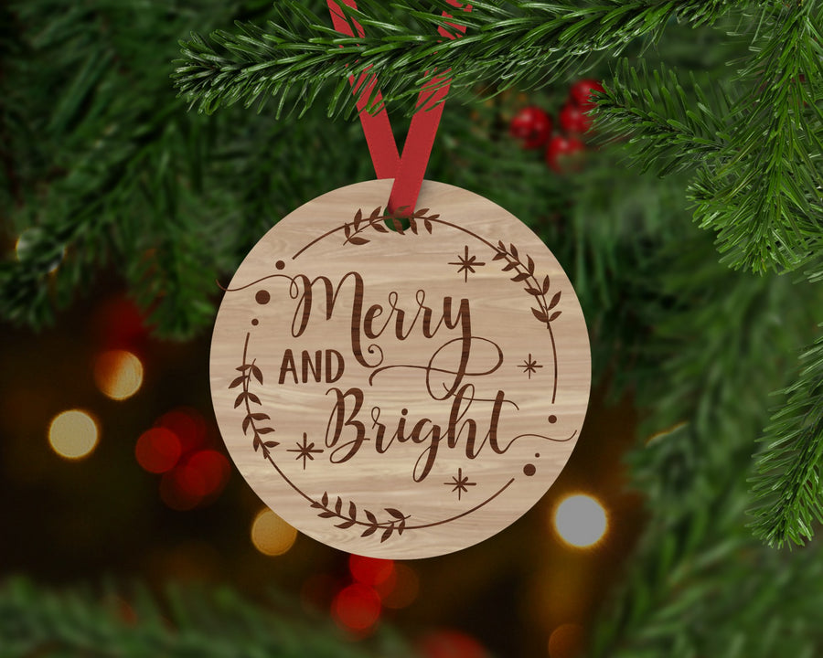 Merry and Bright Ornament - Aston Blue