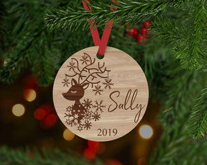 Personalsied Reindeer Christmas Ornament - Aston Blue