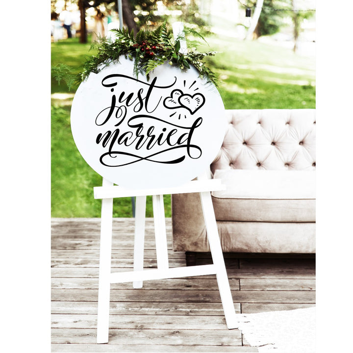Just Married Wedding Sign - Aston Blue