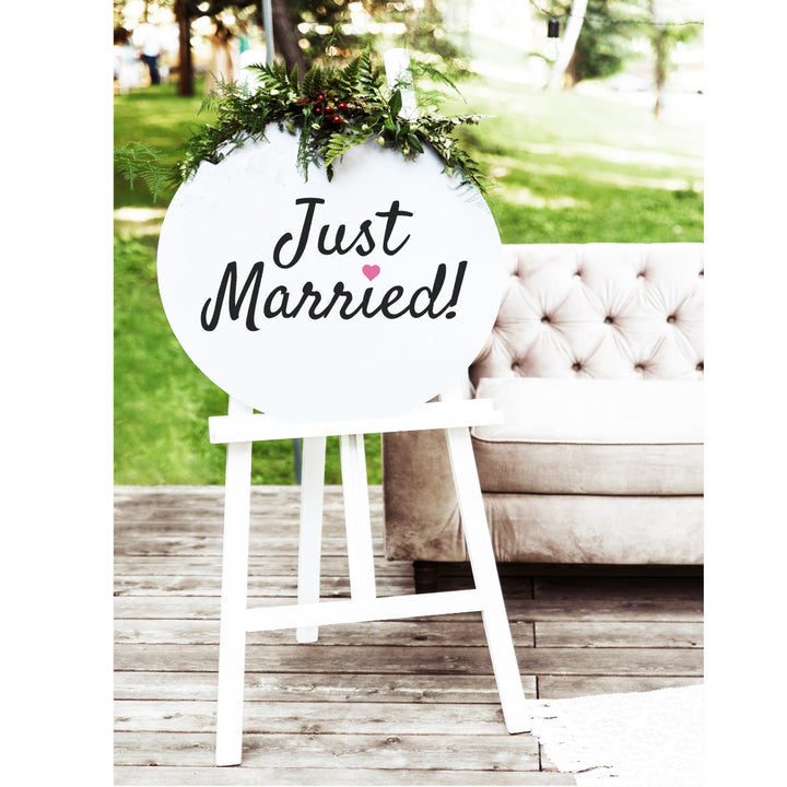 Just Married Wedding Sign - Aston Blue