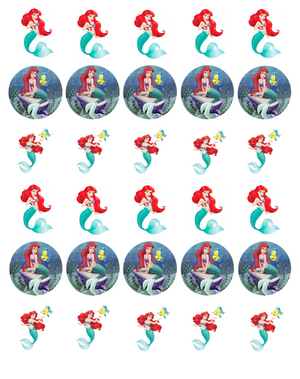 The Little Mermaid Edible Cupcake Images