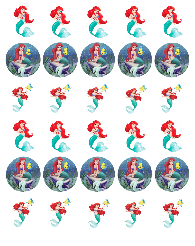The Little Mermaid Edible Cupcake Images
