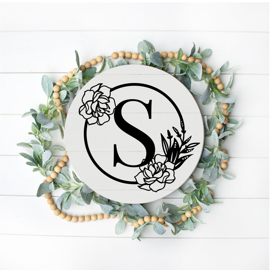 Wreath Monogram Pallet Sign