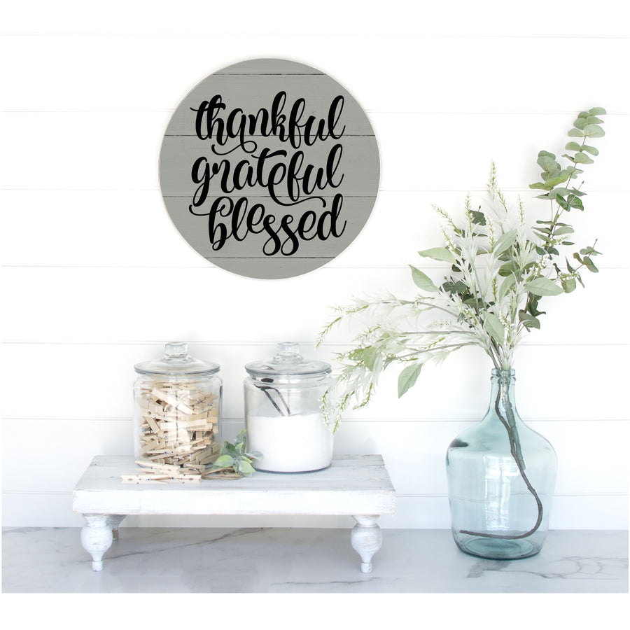 Thankful, Grateful, Blessed Pallet Sign