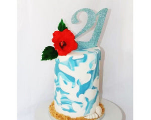 Twenty First Cake Topper - Aston Blue