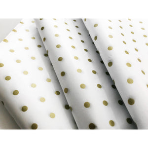 Metallic Gold Dot Tissue Paper Sheets - Aston Blue