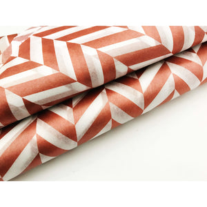 Metallic Rose Gold Herringbone Tissue Paper Sheet - Aston Blue