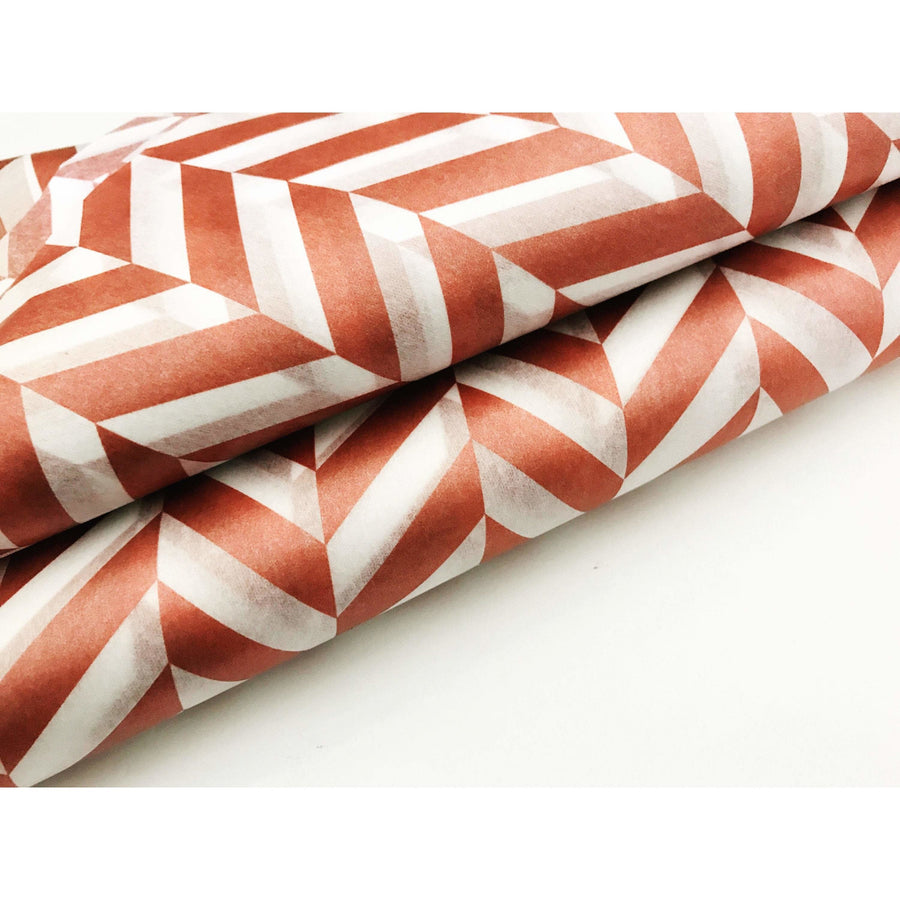 Metallic Rose Gold Herringbone Tissue Paper Sheet - Aston Blue