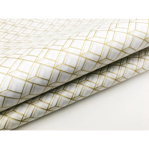 Metallic Gold Art Deco Tissue Paper Sheets - Aston Blue
