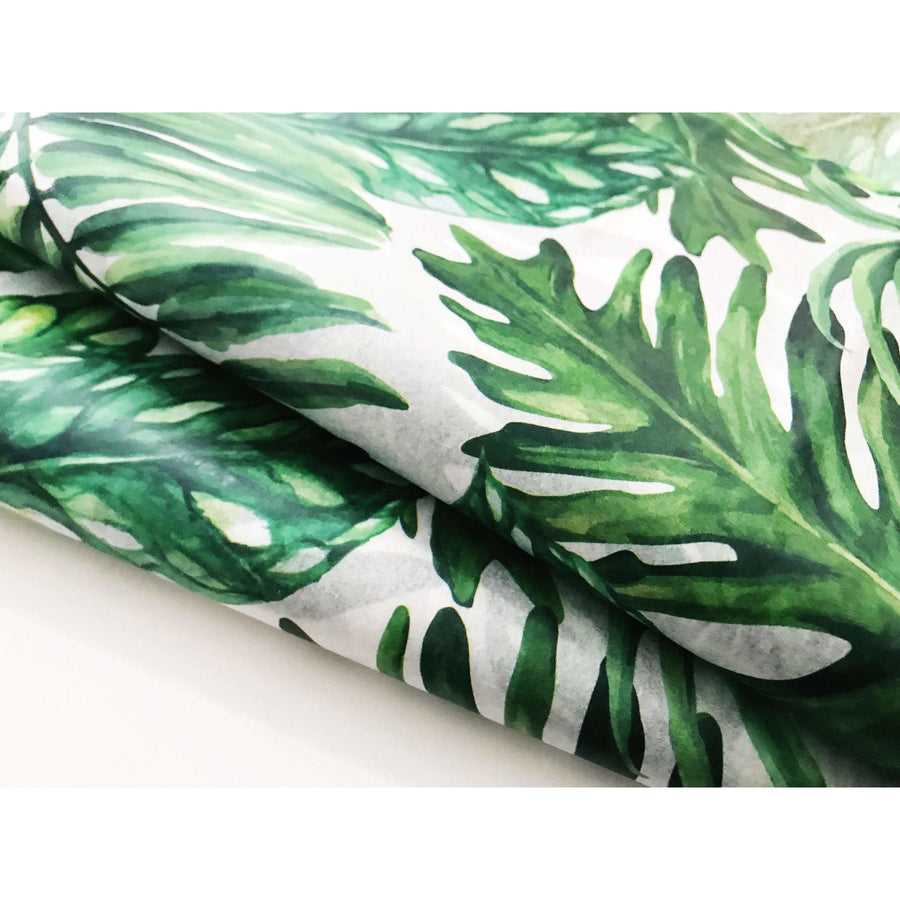 Tropical Leaf Tissue Paper Sheets - Aston Blue