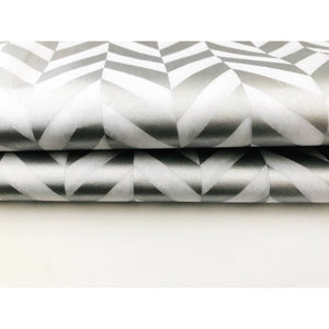 Metallic Silver Herringbone Tissue Paper Sheets - Aston Blue