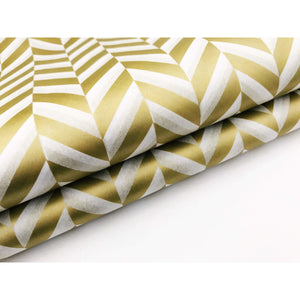 Metallic Gold Herringbone Tissue Paper Sheets - Aston Blue