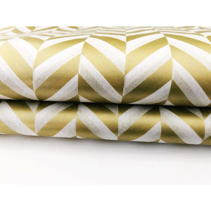 Metallic Gold Herringbone Tissue Paper Sheets - Aston Blue