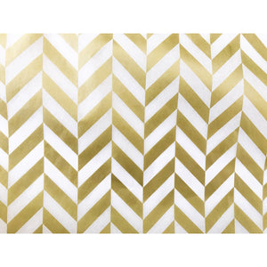 Metallic Gold Herringbone Tissue Paper Sheets - Aston Blue