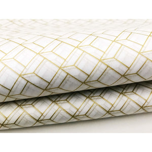 Metallic Gold Art Deco Tissue Paper Sheets - Aston Blue