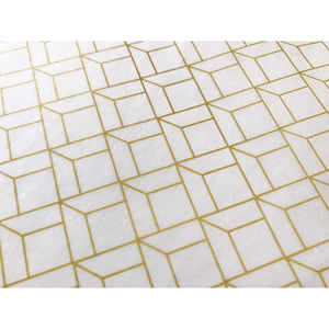 Metallic Gold Art Deco Tissue Paper Sheets - Aston Blue