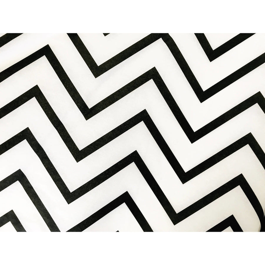 Black Zig Zag Tissue Paper Sheets - Aston Blue
