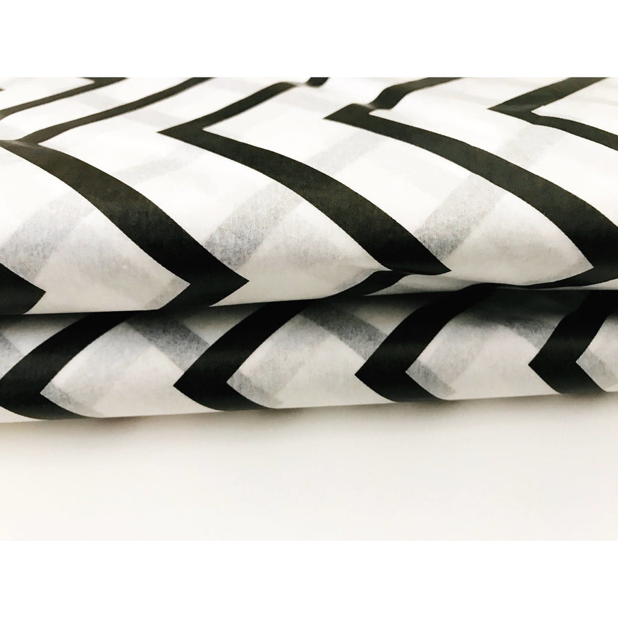 Black Zig Zag Tissue Paper Sheets - Aston Blue