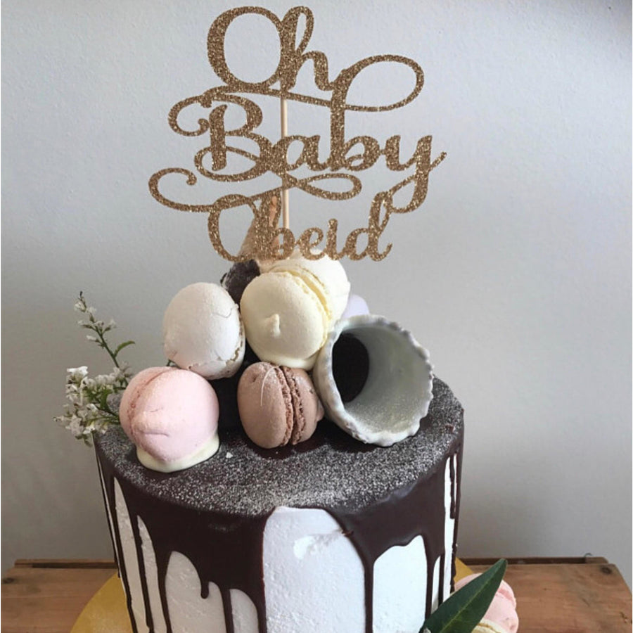 Oh Baby Acrylic CAKE Topper - Aston Blue