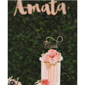 Blessed Acrylic Cake Topper - Aston Blue