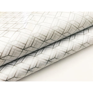 Metallic Silver Art Deco Tissue Paper Sheet - Aston Blue