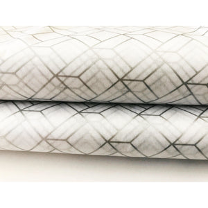 Metallic Silver Art Deco Tissue Paper Sheet - Aston Blue