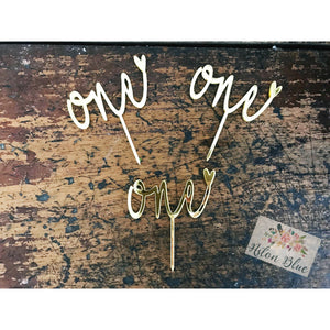 6 x One Cupcake Toppers - Aston Blue
